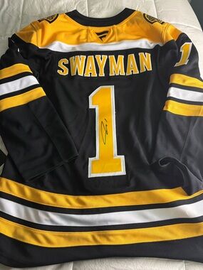 NHL Black and Gold Hockey Jersey - Swayman #1